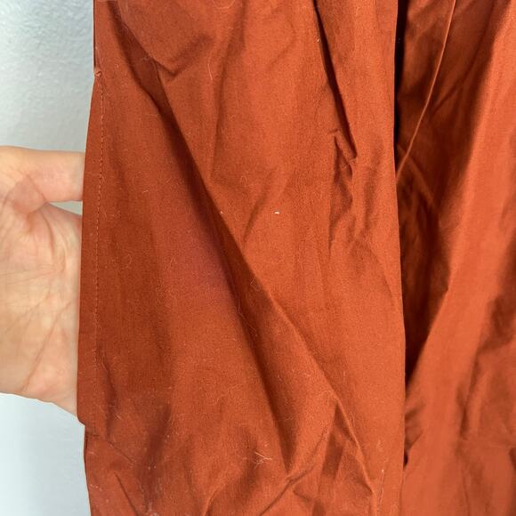 Gap Dress Mixed Media Midi Women's M Petite MP Brown Cotton Minimalist Pockets - Picture 5 of 12